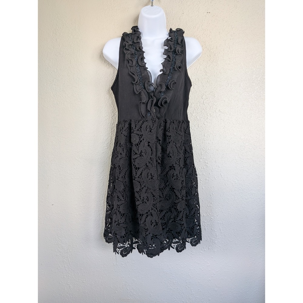 Pretty Angel Black Lace Cardigan Vest Ruffle Romantic Lagenlook‎ Whimsigoth Boho